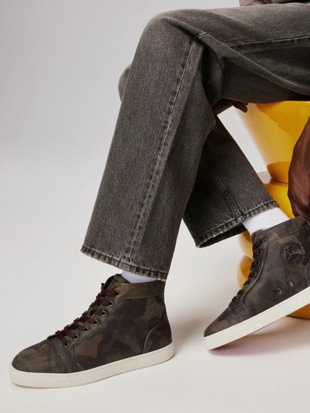 Louis Crosta Camouflage High-Top Leather Sneakers